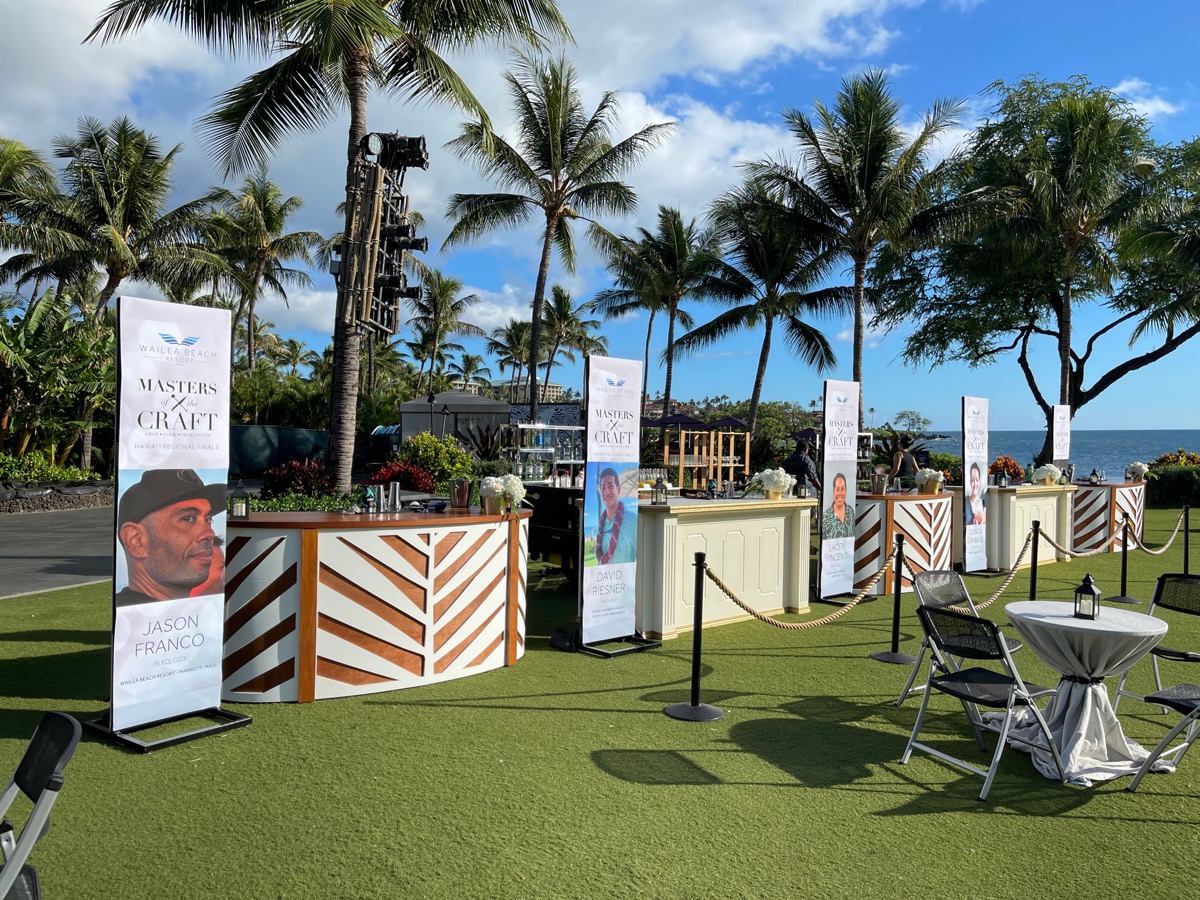 Tall 22x85 Sign Stands with Mounted Banner